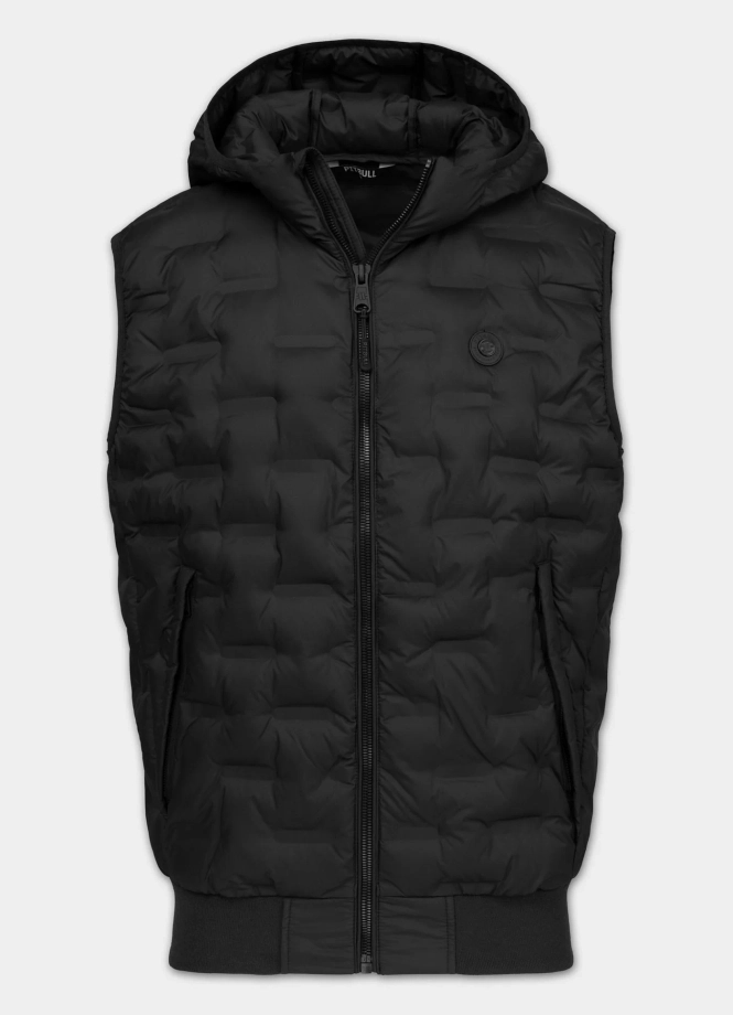 Bezrękawnik męski Kamizelka z kapturem Pit Bull Fisk czarny