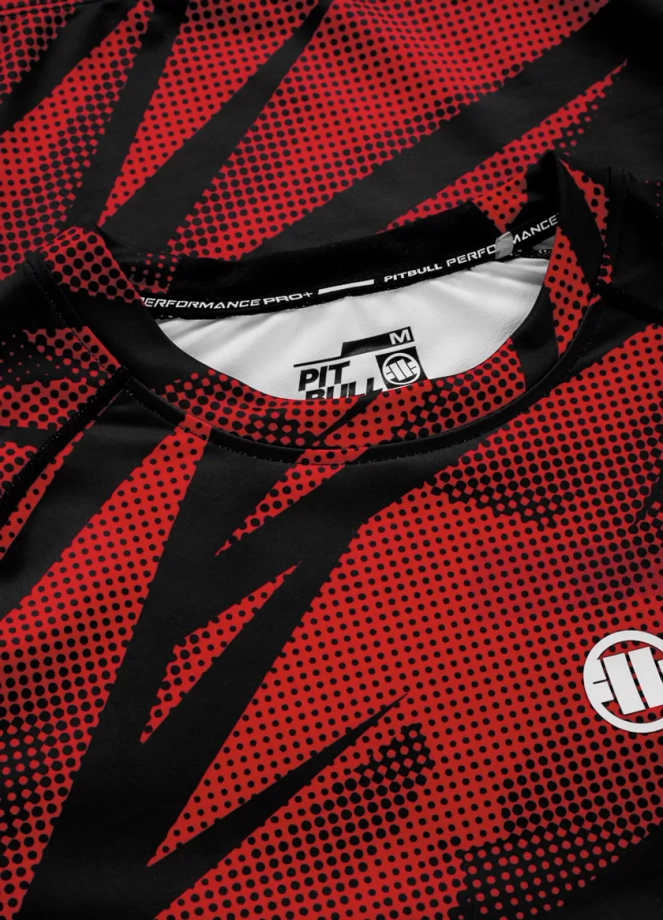 Koszulka męska rashguard Pit Bull Pitbull Longsleeve Dot Camo II czerwona