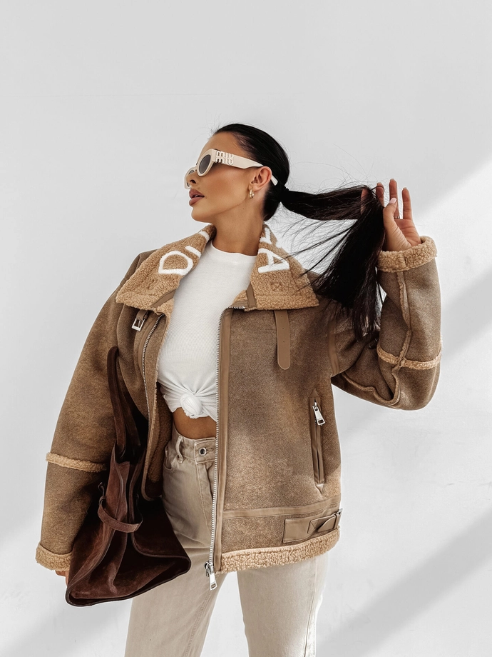 Kurtka zimowa damska Olavoga Lennox beżowa