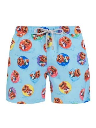 Spodenki męskie kąpielowe John Frank Floaties jasno niebieskie