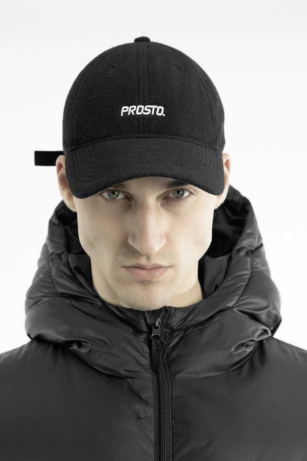 Czapka z daszkiem polarowa Prosto Fleece czarna