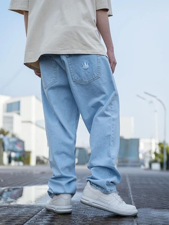 Spodnie męskie Jeans Baggy Jigga Wear Crown jasne niebieskie