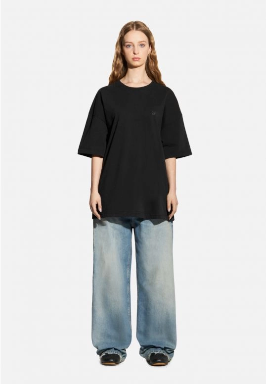 Koszulka męska t-shirt oversize Prosto Hex grafitowa czarna