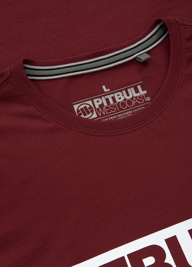 Koszulka męska T-Shirt Pitbull Hilltop bordowa burgundowa