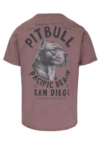 Koszulka męska T-Shirt Pit Bull Pitbull Denim Washed Raw Pacific sprany burgund