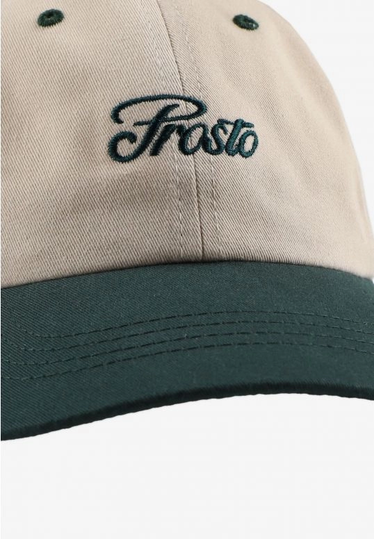 Czapka dziecięca z daszkiem Prosto Frajda kremowa/zielona