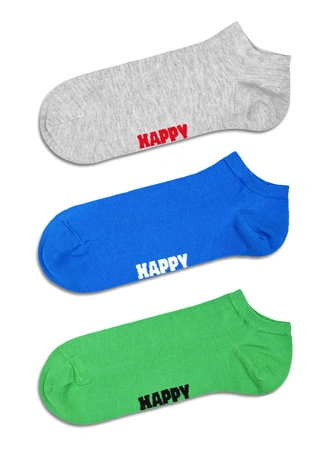 Skarpety Happy Socks 3-Pack Solid Low Socks zielone/niebieskie/szare