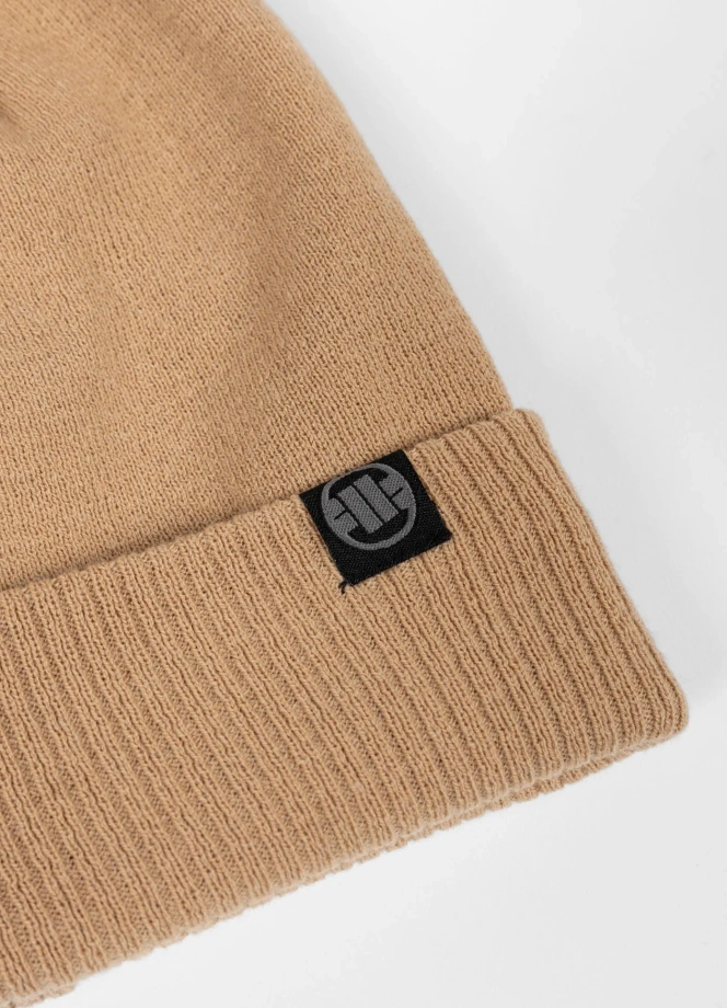 Czapka zimowa z pomponem Pit Bull Small Logo II 25 beżowa