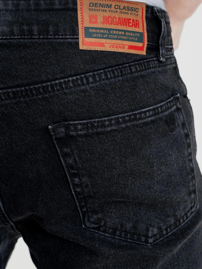 Spodnie męskie Jeans Jigga Wear Mini Haft Logo czarne