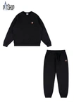 Komplet męski dresowy Prosto Shield crewneck czarny