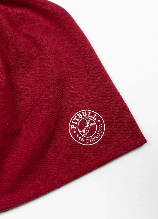 Czapka kompresyjna Pit Bull Beanie Pitbul San Diego CA bordowa