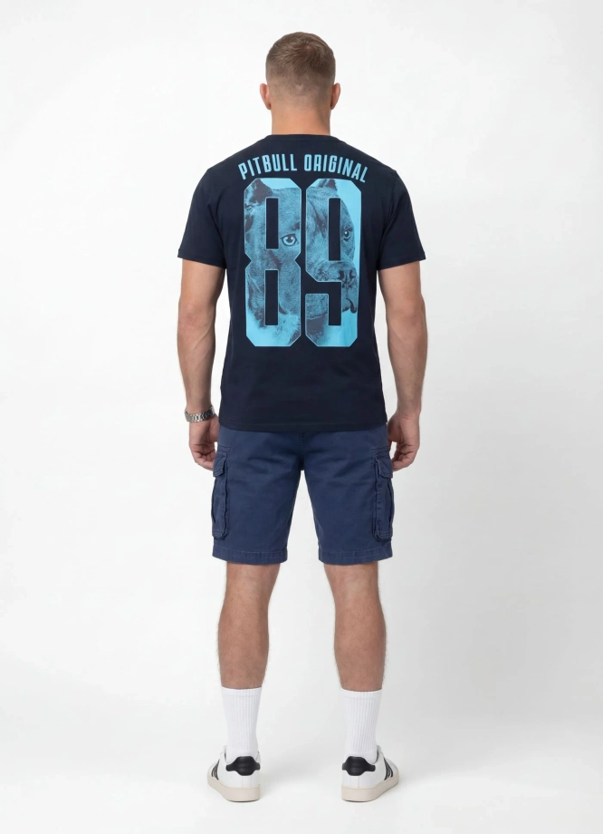 Koszulka męska T-Shirt Pitbull Eighty Nine Dog granatowa