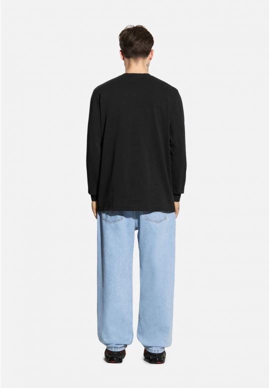 Koszulka longsleeve męski Prosto Ston grafitowa czarna