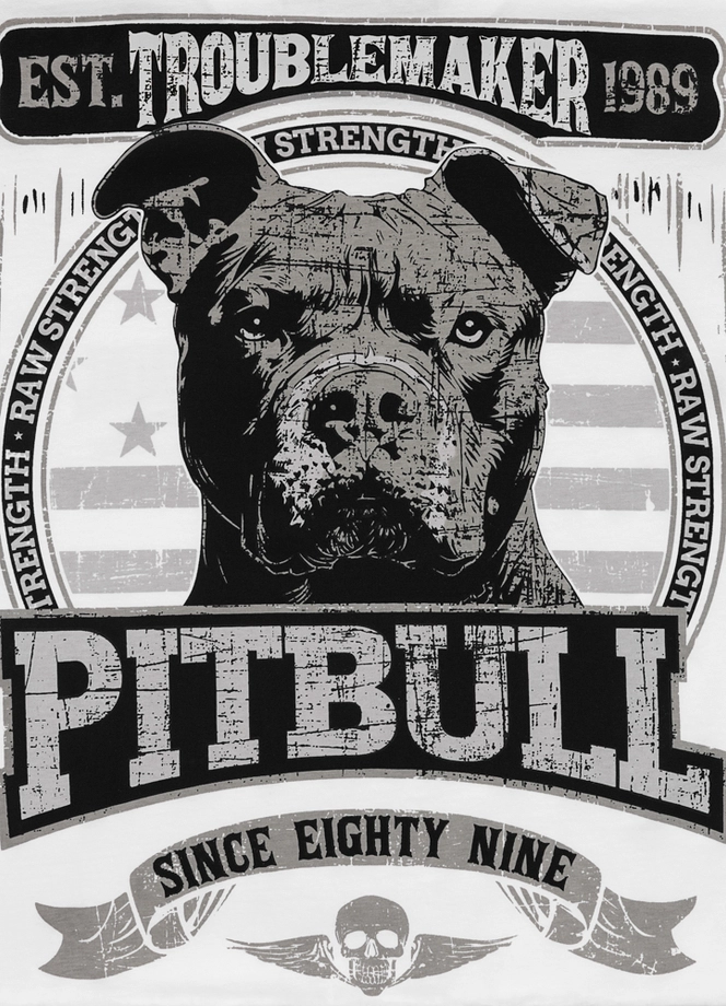 Koszulka męska T-Shirt Pitbull Troublemaker biała
