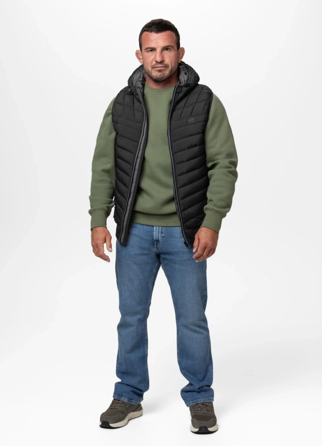 Bezrękawnik męski Kamizelka z kapturem Pit Bull Naylor czarny