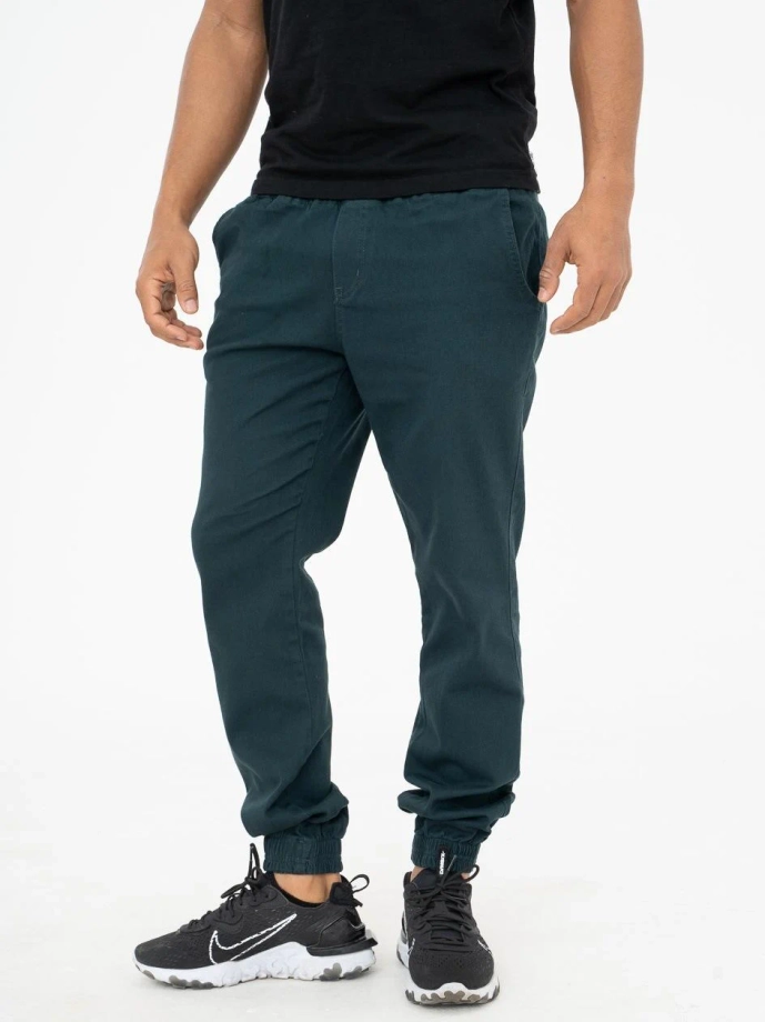 Spodnie męskie Materiałowe Jogger Jigga Wear Crown bottle green zielone