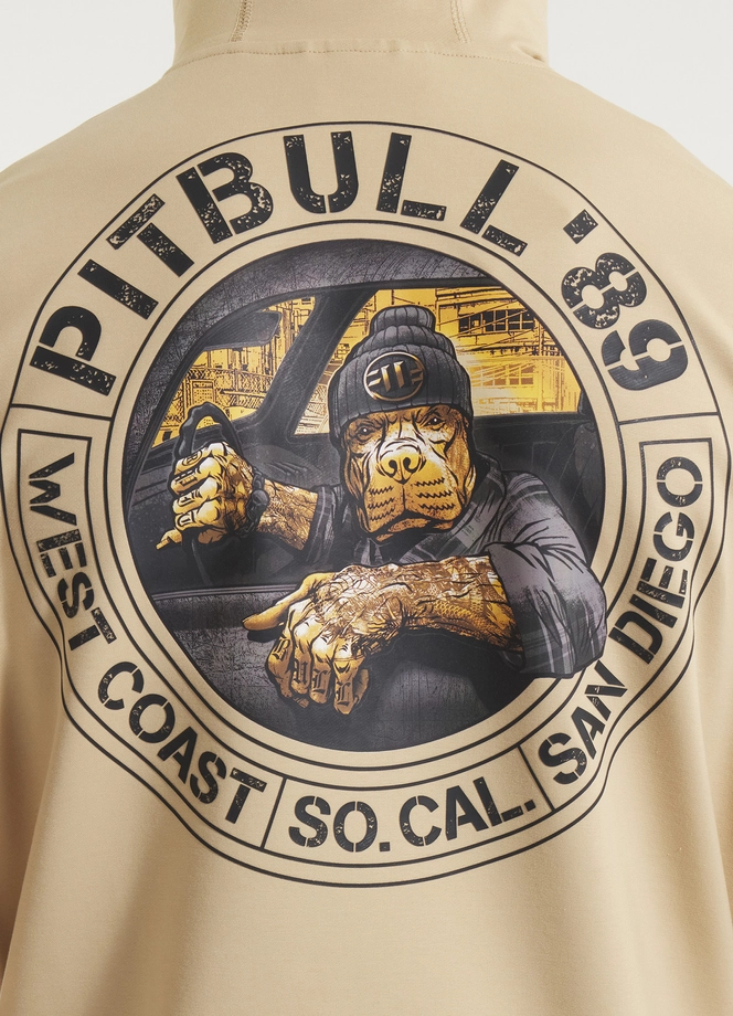 Bluza męska z kapturem Pitbull Pit Bull Driving beżowa