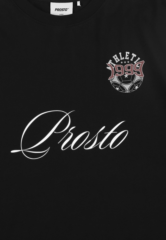 Koszulka męska t-shirt Prosto Football Fan sprany czarny