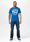 Koszulka męska T-Shirt Pitbull Logo Palms niebieska