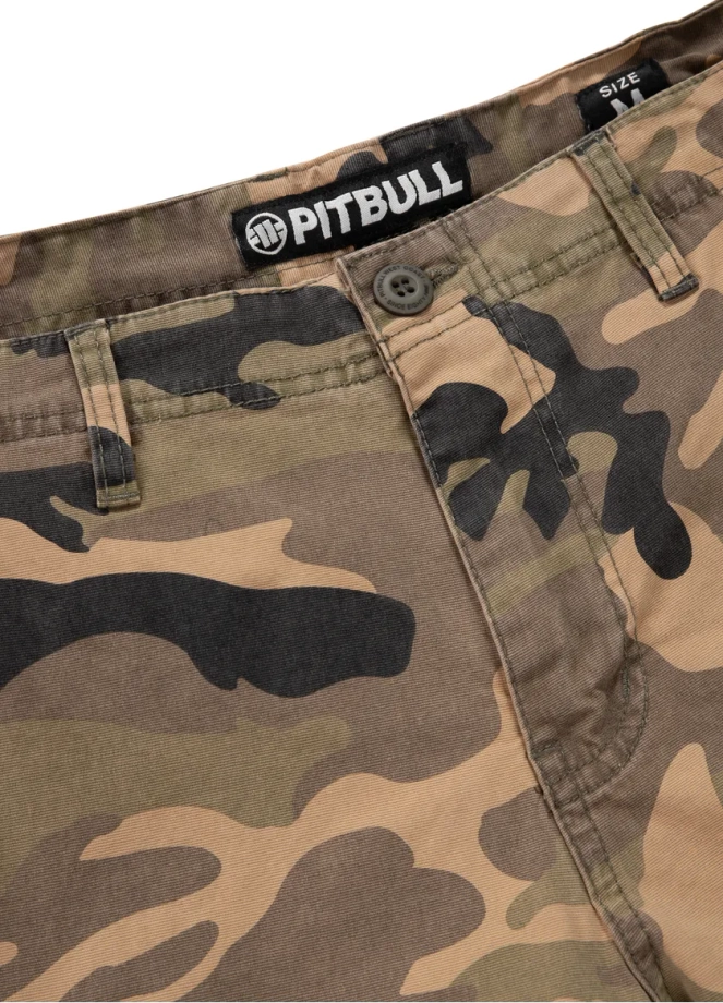 Spodenki szorty męskie bojówki Pitbull Pit Bull Cargo Jackal woodland camo