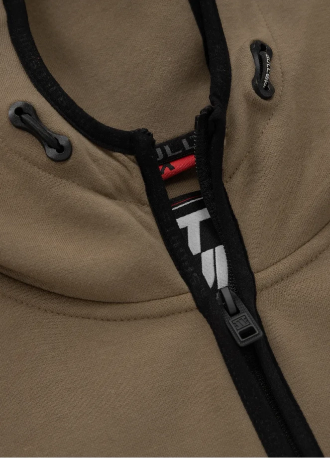 Bluza męska z kapturem Pitbull Pit Bull Hermes 24 ZIP hooded brązowa