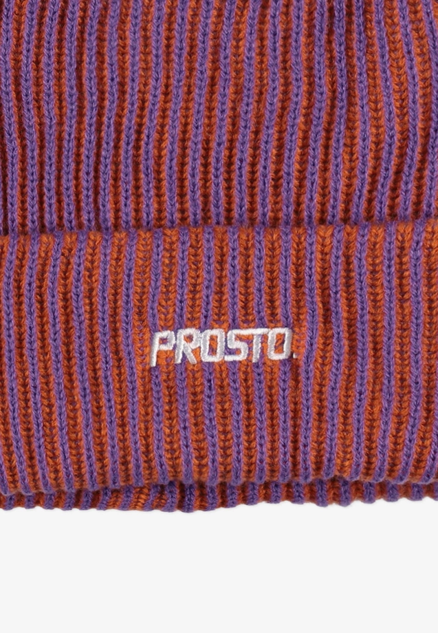 Czapka zimowa Prosto Ultra Violet fioletowo/pomarańczowa