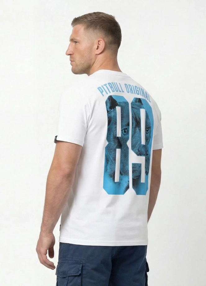 Koszulka męska T-Shirt Pitbull Eighty Nine Dog biała