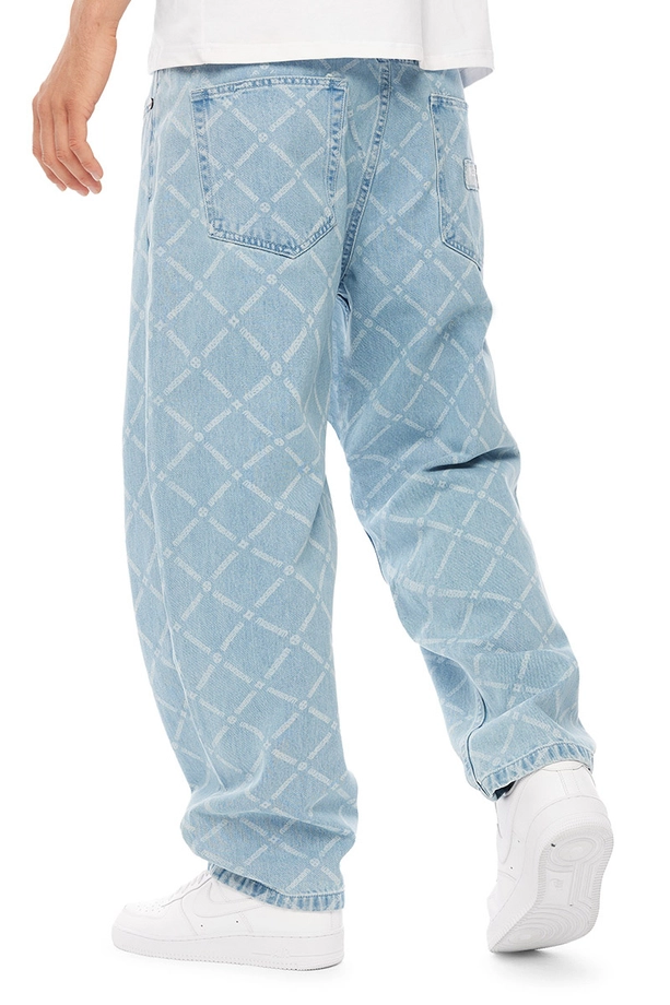 Spodnie męskie Jeans Extra Baggy Mass Denim Monogram jasno niebieskie