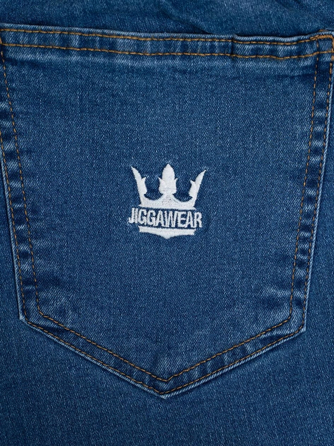 Spodnie męskie Jogger Jeans Jigga Wear Crown Medium Blue niebieskie