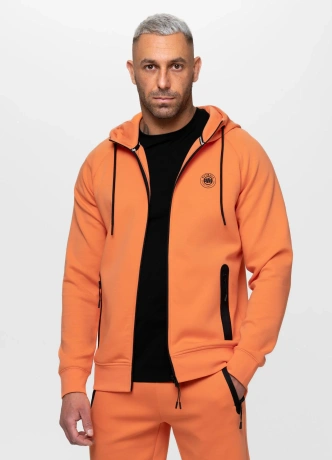 Bluza męska rozpinana z kapturem Pit Bull Dogwood fluo pomarańczowa