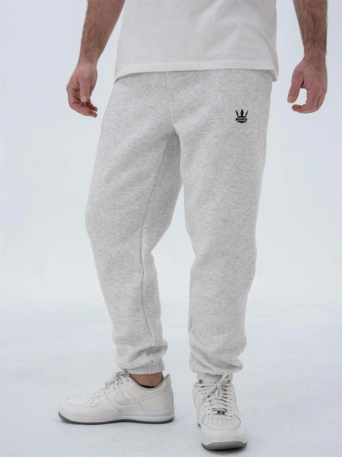 Spodnie dresowe męskie Jigga Wear Small Crown jasno szare