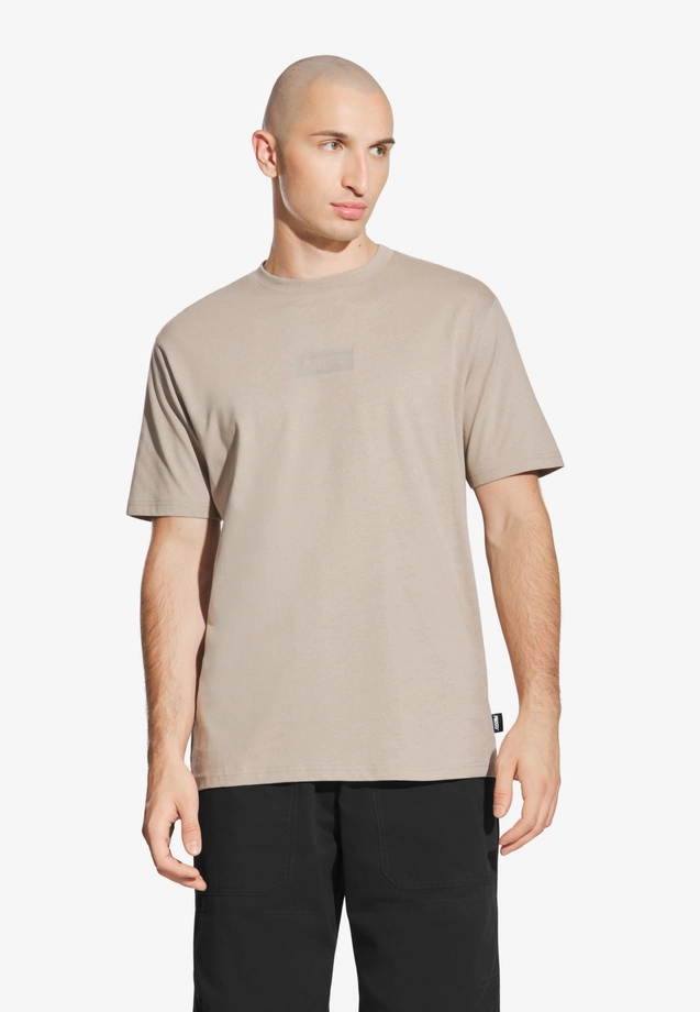 Koszulka męska t-shirt Prosto Box Logo beżowa