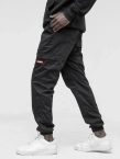 Spodnie męskie Materiałowe Jogger Bojówki Jigga Wear Stripe Zip Cargo black/red czarne