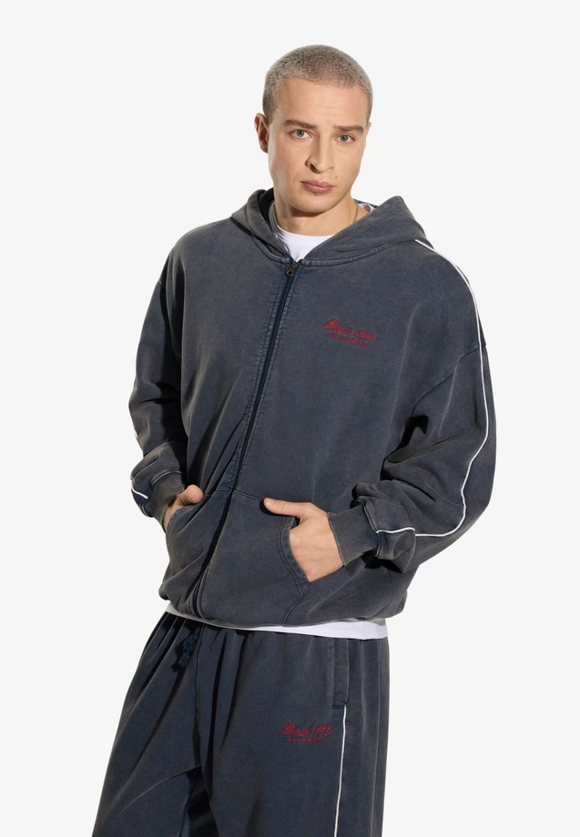 Komplet męski dresowy Prosto Team Washed granatowy