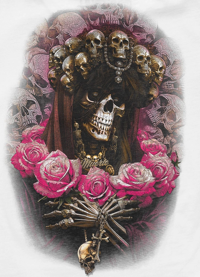 Koszulka t-shirt damska Pit Bull Santa Muerte 26 biała