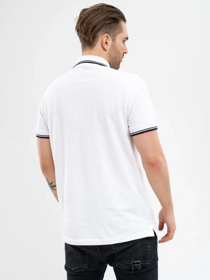 Koszulka męska Polo Jigga Wear Classic Stripe biała