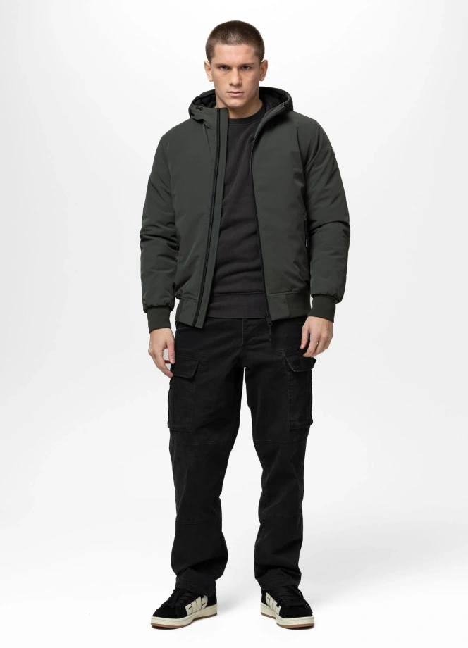 Kurtka zimowa męska Pit Bull Softshell York oliwkowa zielona