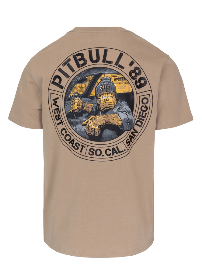 Koszulka męska T-Shirt Pit Bull Pitbull Driving beżowa