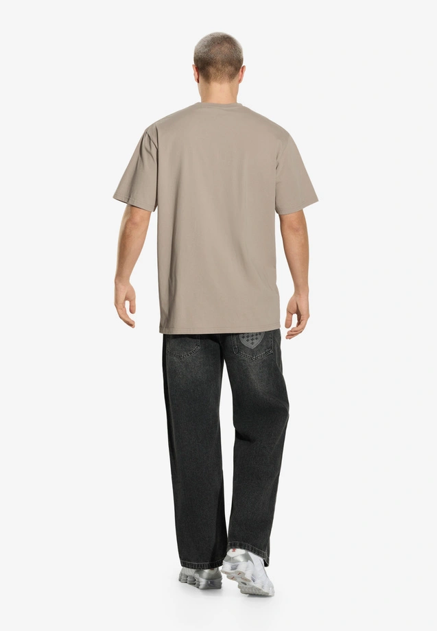 Koszulka męska t-shirt Prosto Team beżowa