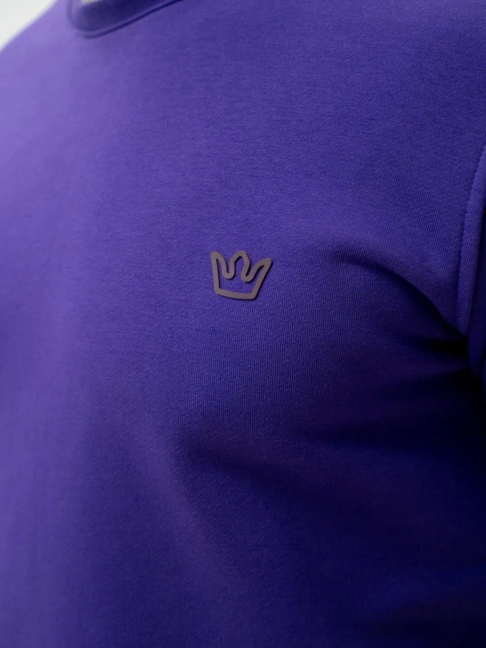Bluza męska bez kaptura Jigga Wear Simple Crown fioletowa