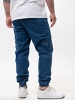 Spodnie męskie Jeans Jogger Bojówki Jigga Wear Stripe Zip Cargo niebieskie