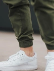 Spodnie męskie Materiałowe Jogger Bojówki Jigga Wear Stripe Zip Cargo zielone