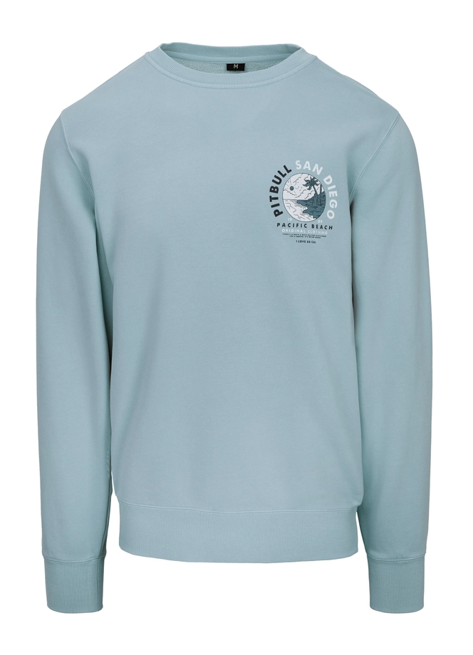 Bluza męska bez kaptura Pitbull Pit Bull Planet Surf jasno niebieska
