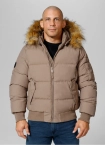 Kurtka zimowa męska Pit Bull Burnt Hooded Jacket beżowa