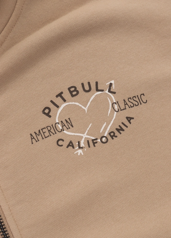 Bluza damska z kapturem Pitbull Manzanita Heart ZIP Washed beżowa