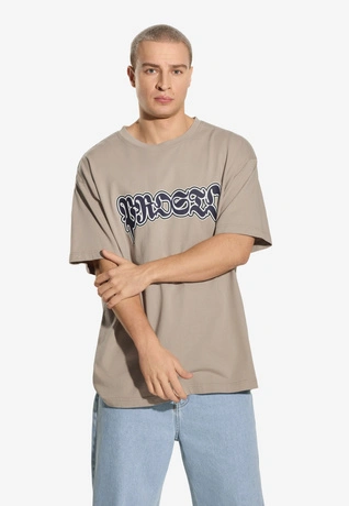 Koszulka męska t-shirt oversize Prosto Graffiti beżowa