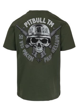 Koszulka męska T-Shirt Pit Bull Pitbull Parabellum ciemno zielona