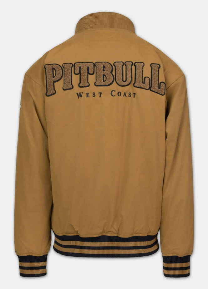 Kurtka męska przejściowa bejsbolówka Pit Bull Radford miodowy żółty