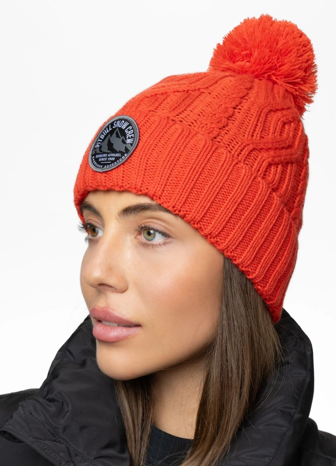 Czapka zimowa z pomponem Pit Bull Beanie Bubble Snow Crew 25 czerwona