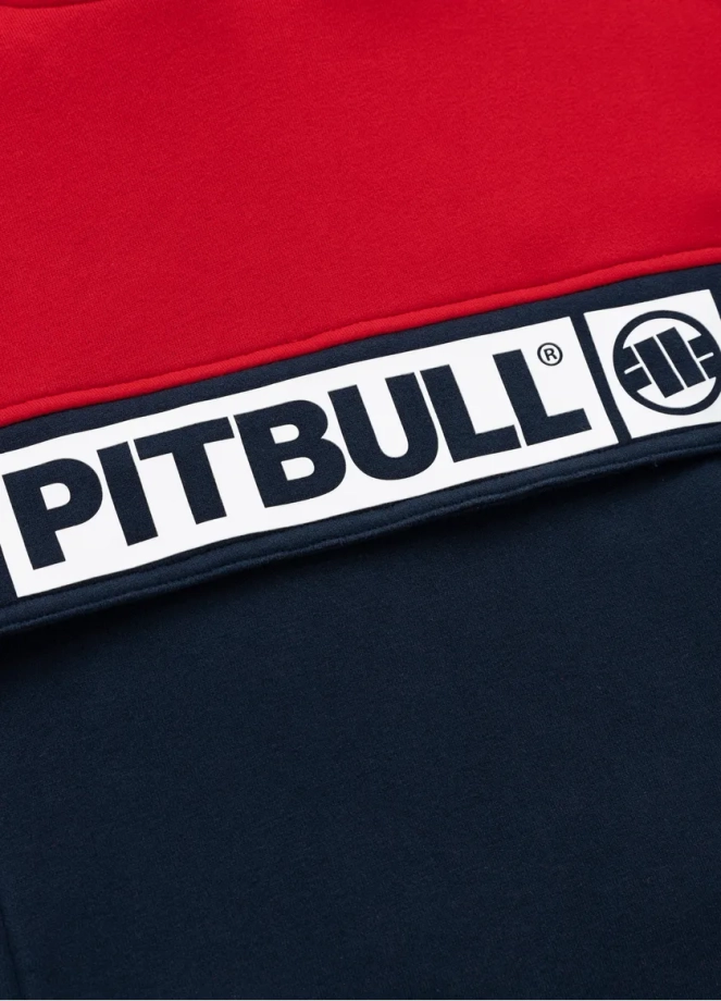 Bluza męska z kapturem Pitbull Pit Bull Two-Color Hilltop hooded czerwona/granatowa
